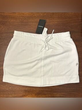 Fabletics White Mini Skort with Drawstring Waist